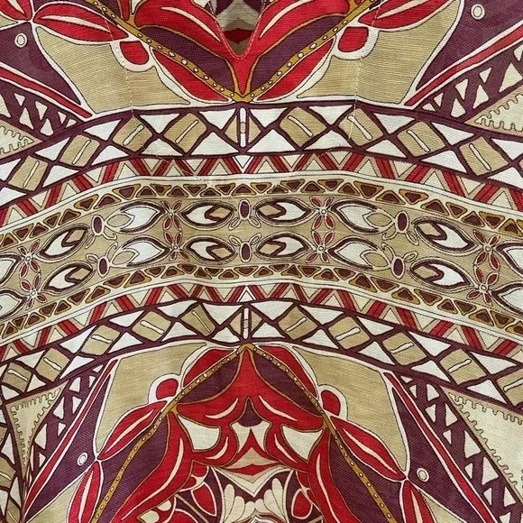 Women’s Talbots silk/linen medallion graphic popover tunic blouse 8P - Picture 3 of 5